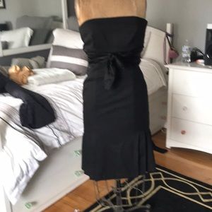 Black strapless evening dress